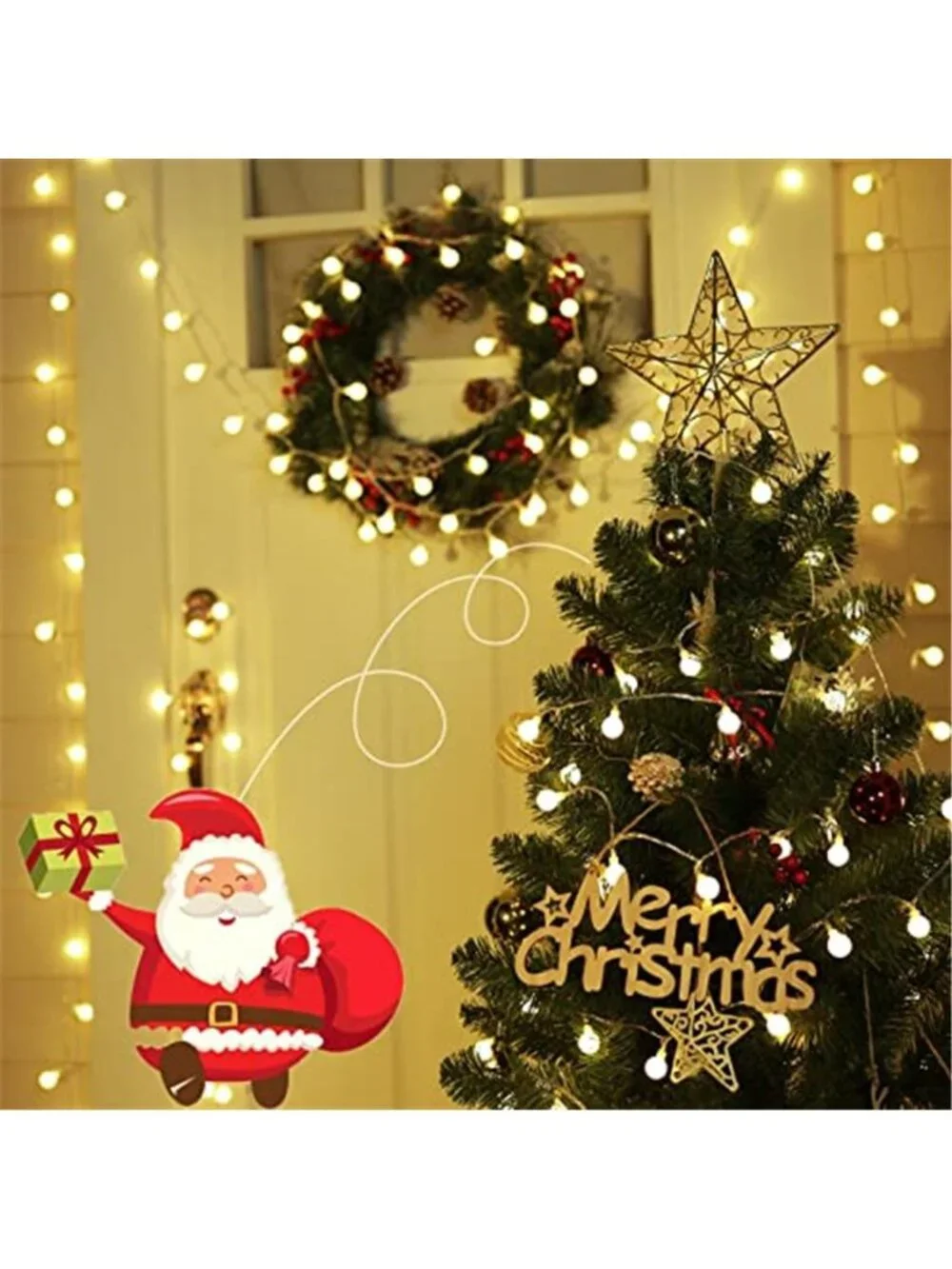 Mini Globe String Lights, 66 Ft. 200 LED Fairy String Lights Plug in, 8 Modes